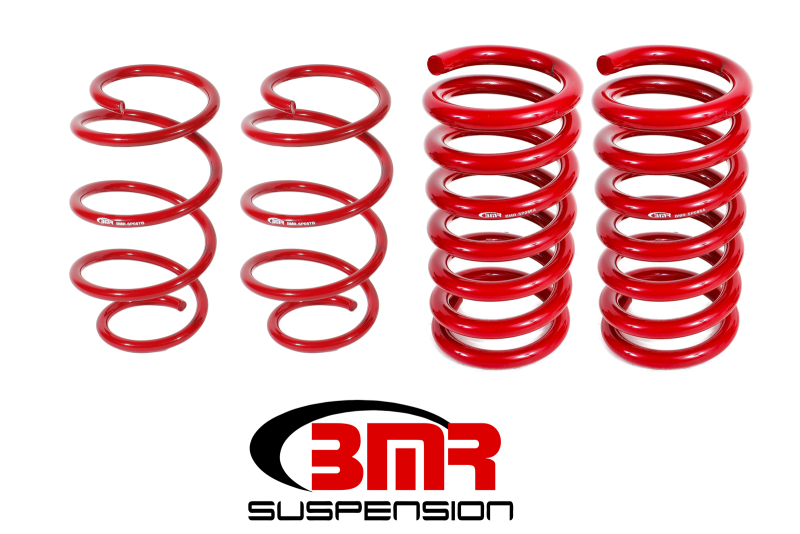 Ford Mustang Lowering Springs - BMR Suspension - SP086, Drag Version - Red - `15-`23 Ford Mustang Lowering Springs - BMR Suspension - SP086, Drag Version - Red - `15-`23